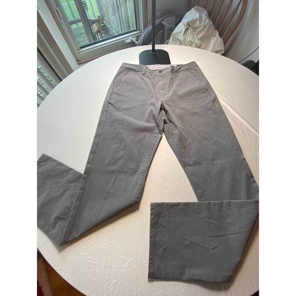 Bonobos Mens Grey Stretch Cotton Chino Pants Straight Leg 34x34 Grey